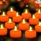 Pumpkin Tea Lights Decorations: Fall Decor, 12 Pack LED Orange Battery-operated pumpkin lights and flameless candles for Halloween. Thanksgiving Flickering Tealight Candle for Home Table Indoor Party Decoration.
